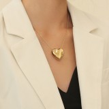 Collar De Chapado De Acero De Titanio En Forma De Corazón De Moda 1 Pieza