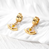 1 par de pendientes colgantes de acero inoxidable con ojo de estilo vintage