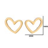 Pendientes de acero inoxidable con forma de corazón geométrico de estilo Simple para mujer, sin incrustaciones, pendientes de acero inoxidable chapados