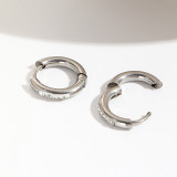 1 par de pendientes de circón de acero inoxidable con incrustaciones geométricas de viaje de estilo simple