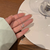 Collar de ópalo de diamantes de imitación de perlas artificiales chapado en cobre de acero de titanio geométrico de moda