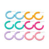 1 par de aretes de acero inoxidable esmaltados de color sólido estilo IG