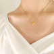 Collar con colgante chapado en oro de 18 quilates con revestimiento de acero de titanio en forma de corazón de estilo Simple INS