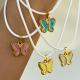 Collar con colgante de acero de titanio Lady Butterfly a granel