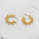 Pendientes simples de acero inoxidable Pendientes de girasol de moda