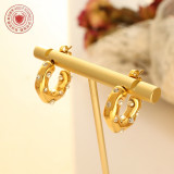 Pendientes femeninos de primavera tipo C minimalistas de circonita con perlas de imitación de acero de titanio