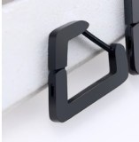 Pendientes con revestimiento de acero inoxidable geométricos de estilo simple de 1 pieza