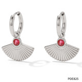 1 par de pendientes de circonita con incrustaciones de acero inoxidable chapado en sector retro