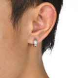 1 pieza Casual Estilo clásico Pendientes de aro chapados en oro de acero inoxidable con revestimiento de color sólido