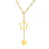 Collar con colgante de oro con incrustaciones de acero titanio Lady Star, 1 pieza