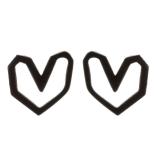 Pendientes de acero inoxidable con forma de corazón geométrico de estilo Simple para mujer, sin incrustaciones, pendientes de acero inoxidable chapados