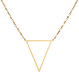 Collar con colgante chapado en oro de 18 quilates de acero inoxidable con forma de corazón geométrico de estilo simple