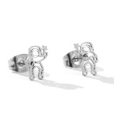 Pendientes pequeños geométricos de acero inoxidable, hebilla de oreja, Clip de oreja, venta al por mayor