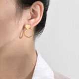 Pendientes con revestimiento de acero inoxidable geométricos de estilo simple 1 par