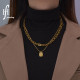 Collar cuadrado coreano simple de doble capa