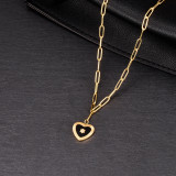 Collar pendiente plateado oro Titanium del acero 18K de la forma casual del corazón en bulto