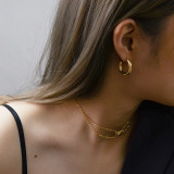 Pendientes De Acero De Titanio Con Círculo Pequeño De Moda