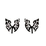 Pendientes huecos chapados en acero inoxidable con notas de mariposa, telaraña de estilo Simple, 1 par