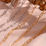 Collar chapado en oro de 18 quilates con revestimiento de acero inoxidable de color sólido estilo simple básico estilo clásico