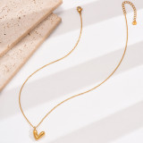 Collar con colgante chapado en oro de 14 quilates, chapado en oro de 14 quilates, letra en forma de V, estilo simple y elegante