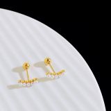 Pendientes de perlas con incrustaciones de acero de titanio con forma de corazón de estilo simple, 1 par