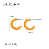 1 par de aretes de acero inoxidable esmaltados de color sólido estilo IG