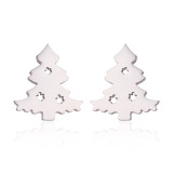 Pendientes con revestimiento de acero y titanio para árbol de Navidad, 1 par