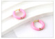 Pendientes De Aro Chapados En Acero Inoxidable De Color Sólido De Moda, 1 Par