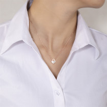 Casual Estilo simple Estilo clásico Forma de corazón Acero inoxidable Acero de titanio Pulido Incrustaciones de diamantes Collar con colgante chapado en oro rosa