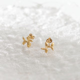 Pendientes con revestimiento de acero de titanio y animales lindos, 1 par