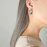 Pendientes de acero de titanio en forma de U de estilo simple Pendientes de acero inoxidable chapados 1 par