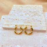 1 par de pendientes de circón con incrustaciones de acero titanio en forma de corazón en forma de U