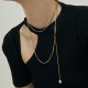 Moda En Forma de U Chapado en Acero Inoxidable Collares en Capas 1 Pieza