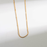Collar chapado en oro de acero inoxidable 14K de color sólido de estilo simple al por mayor