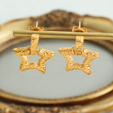 1 par de pendientes chapados en oro de 18 quilates con pentagrama dulce estilo IG