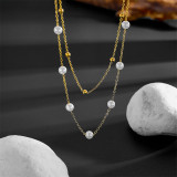 Collares acodados chapados en oro de 18 quilates con revestimiento de acero inoxidable de color sólido elegante