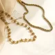 Collar chapado en oro de 18 quilates de acero de titanio geométrico de viaje de estilo simple de hip-hop a granel