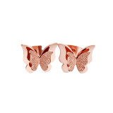 Pendientes de mariposa con revestimiento de acero de titanio y mariposa de estilo simple a la moda