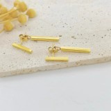 1 par de pendientes colgantes de acero inoxidable con revestimiento geométrico de estilo simple