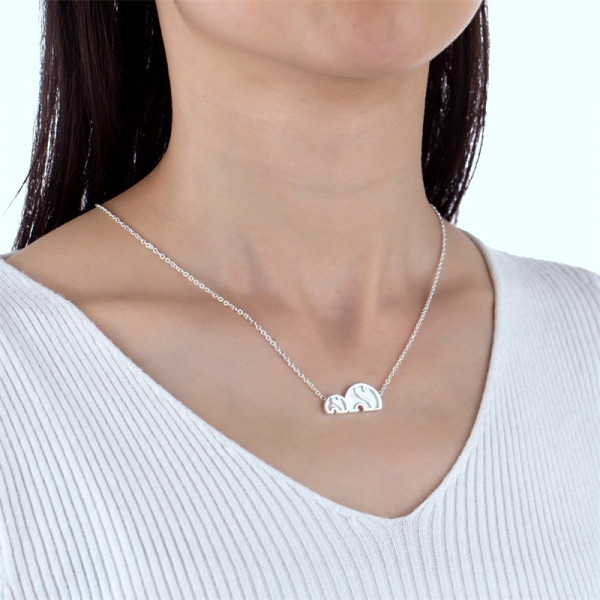 Casual Estilo simple Estilo clásico Animal Elefante Acero inoxidable Acero titanio Pulido Revestimiento Incrustaciones Circón Collar colgante plateado