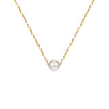 Collar de perlas artificiales chapado en oro de acero titanio geométrico de estilo simple al por mayor