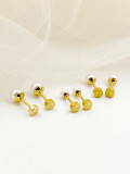 1 par de pendientes chapados en oro de perlas de imitación de acero inoxidable redondos de estilo Simple informal