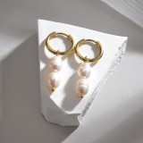 1 par de pendientes colgantes chapados en acero inoxidable con forma de corazón geométrico a la moda