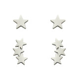 2 pares de pendientes de acero inoxidable pulidos con forma de estrella de estilo sencillo y bonito