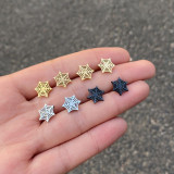 1 par de pendientes chapados en acero de titanio con forma de telaraña