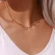 Collar redondo chapado en oro de 18 quilates con incrustaciones de acero inoxidable y estilo simple