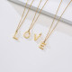 Collar con colgante chapado en pulido de acero de titanio con letras de moda, 1 pieza