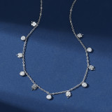 1 collar de borla de trébol de cuatro hojas de diamantes de acero inoxidable de estilo frío cadena de clavícula para mujer Regalo de cumpleaños