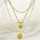 El estilo simple viaja alrededor del collar plateado oro de tres capas del acero inoxidable en bulto