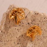 1 par de pendientes básicos chapados en oro de 18 quilates de acero inoxidable chapado en color sólido estilo simple básico estilo clásico